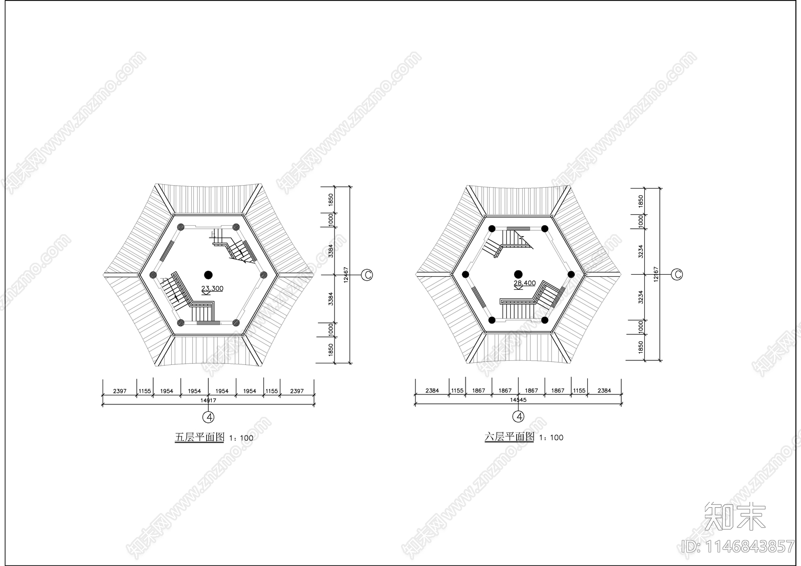 古塔cad施工图下载【ID:1146843857】