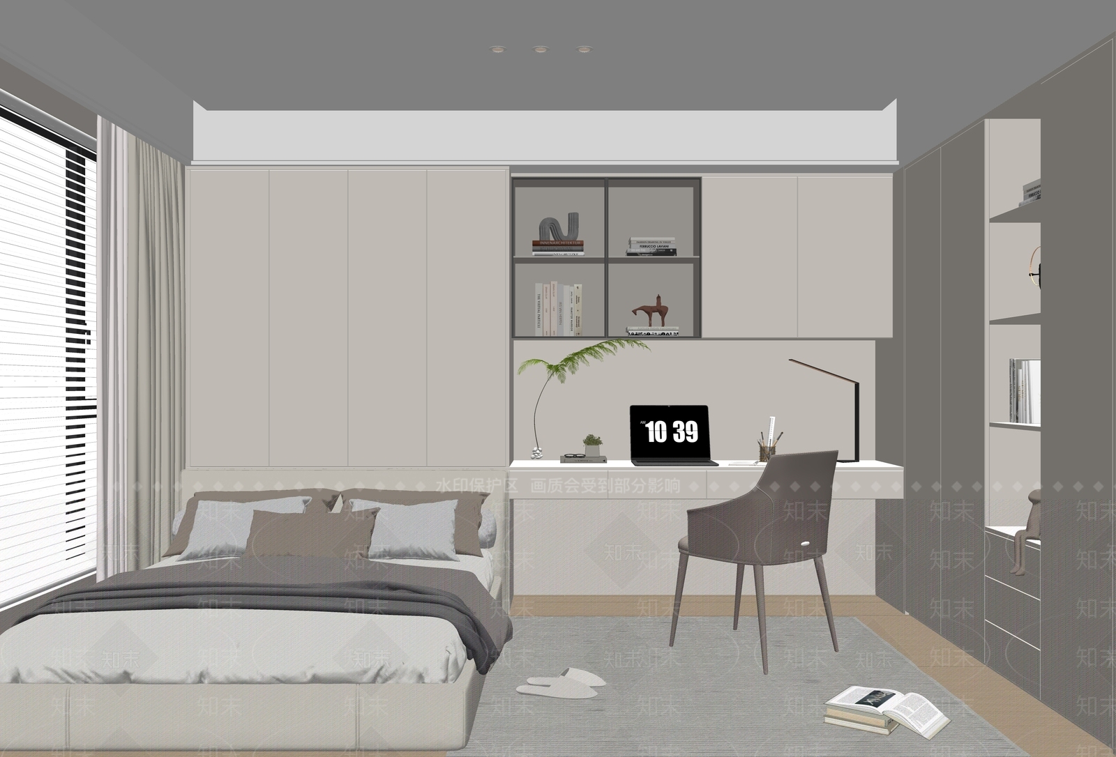 现代榻榻米卧室SU模型下载【ID:1146846078】