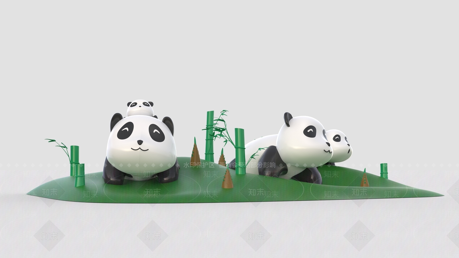 现代雕塑SU模型草图