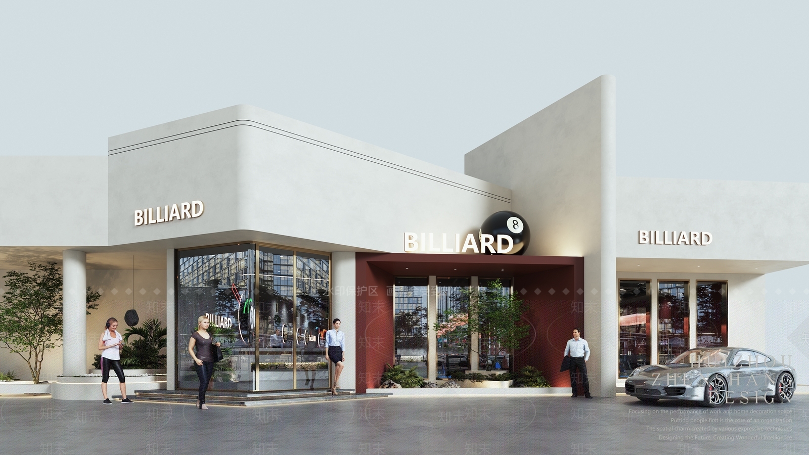 侘寂台球厅外观3D模型下载【ID:1146854881】