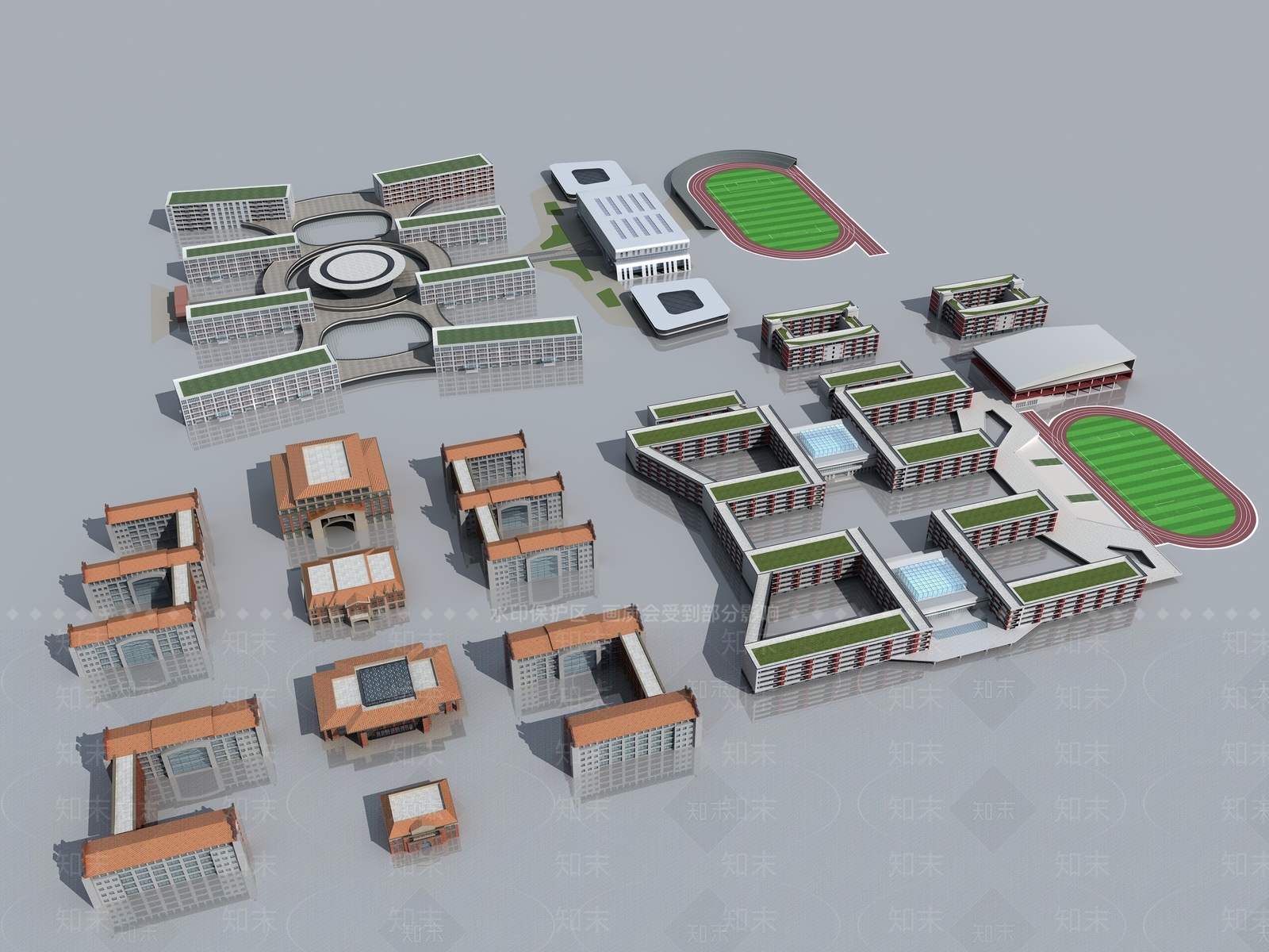学校群体3D模型下载【ID:1146862441】