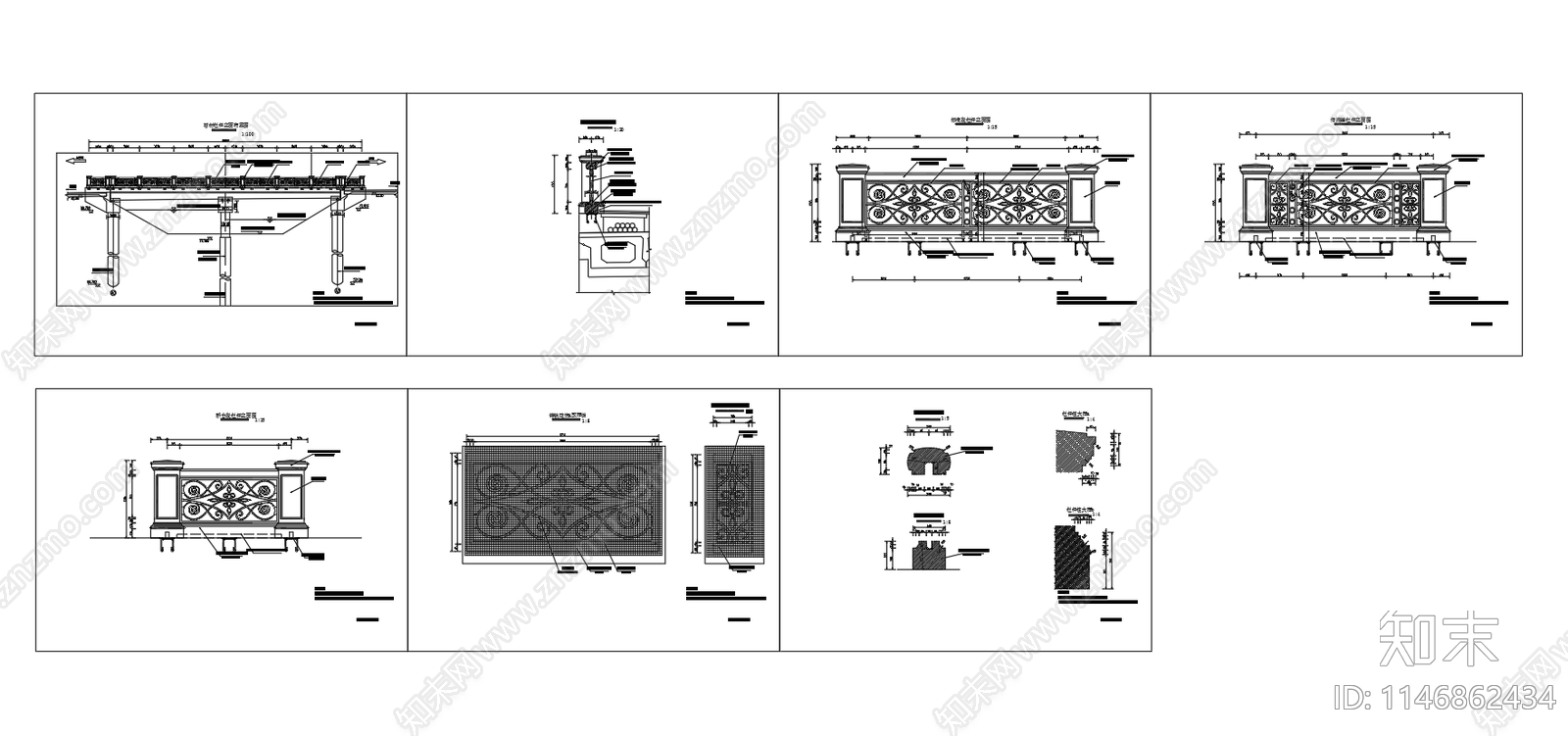 桥梁石材栏杆节点施工图下载【ID:1146862434】