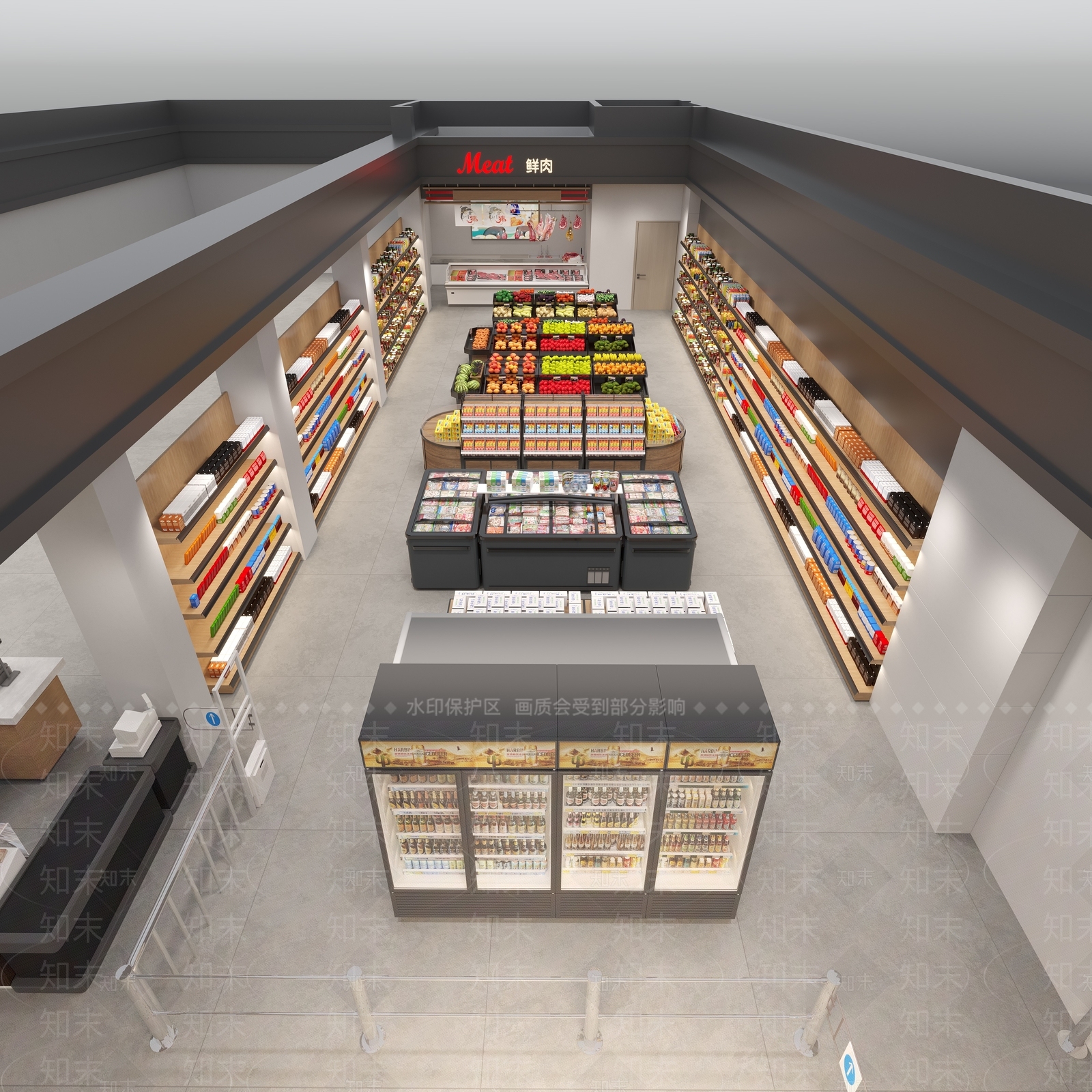 现代超市3D模型下载【ID:1146863297】