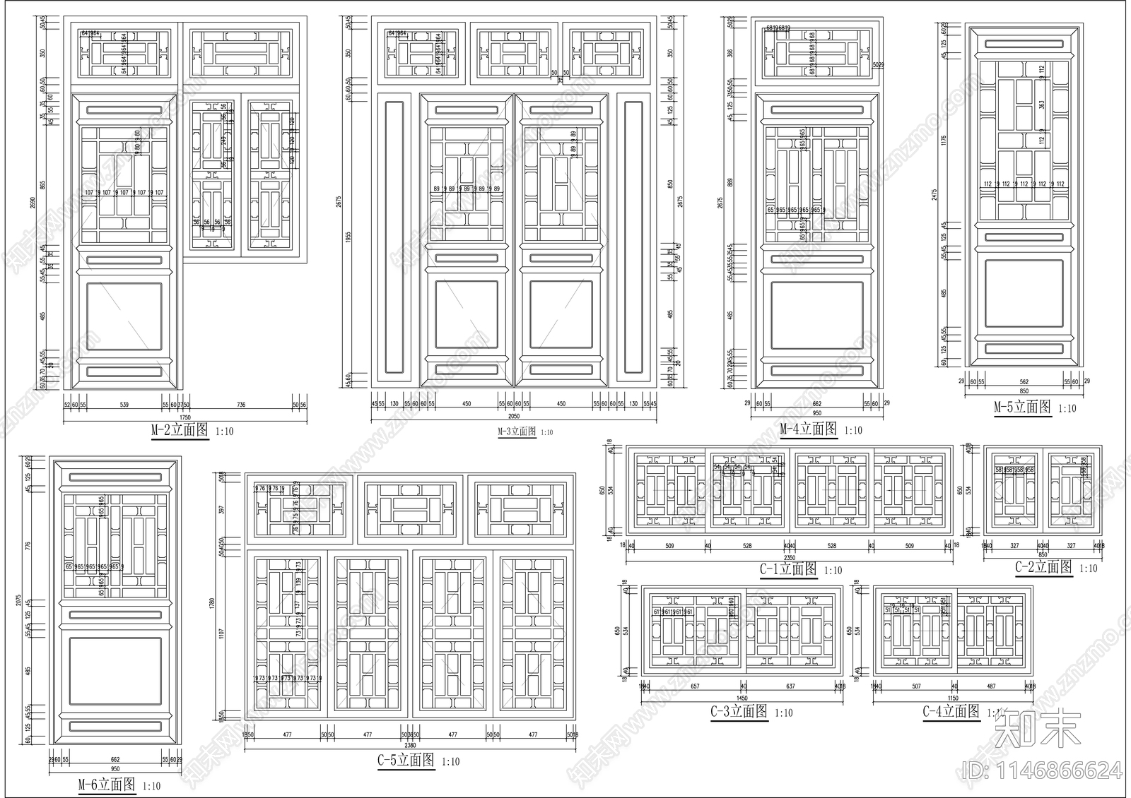 四合院门窗节点cad施工图下载【ID:1146866624】