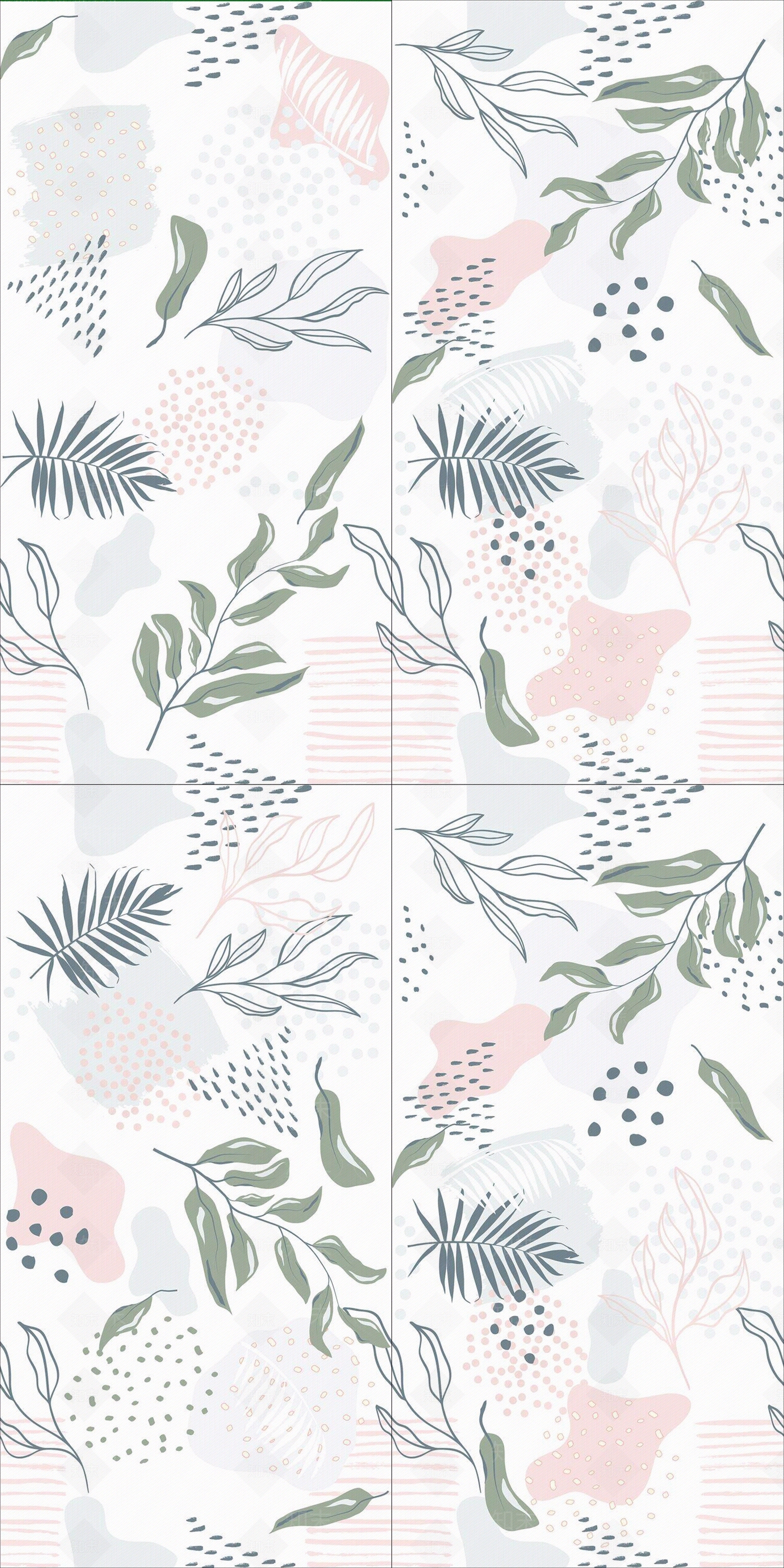 植物花拼图艺术花砖贴图下载【ID:1146867244】