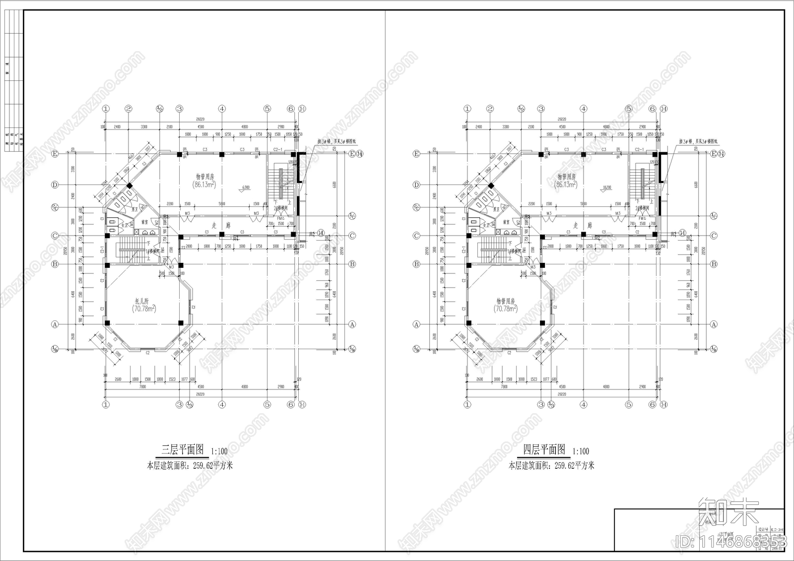 欧式现代小区用房建筑cad施工图下载【ID:1146868353】