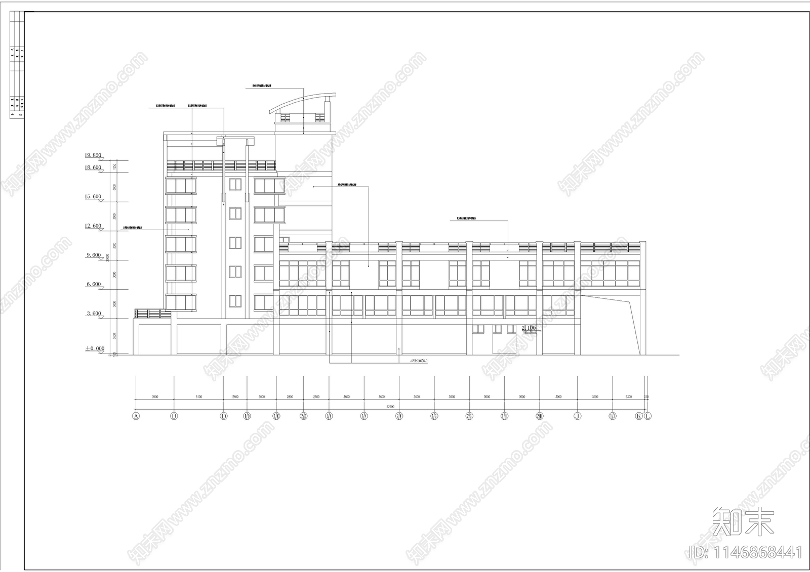 农贸市场建筑cad施工图下载【ID:1146868441】