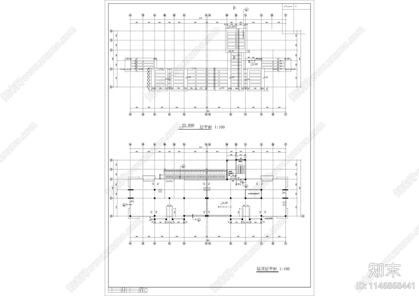 农贸市场建筑cad施工图下载【ID:1146868441】