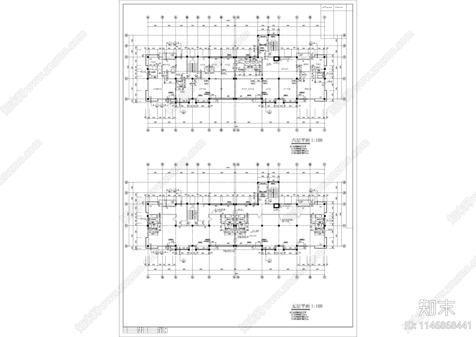 农贸市场建筑cad施工图下载【ID:1146868441】