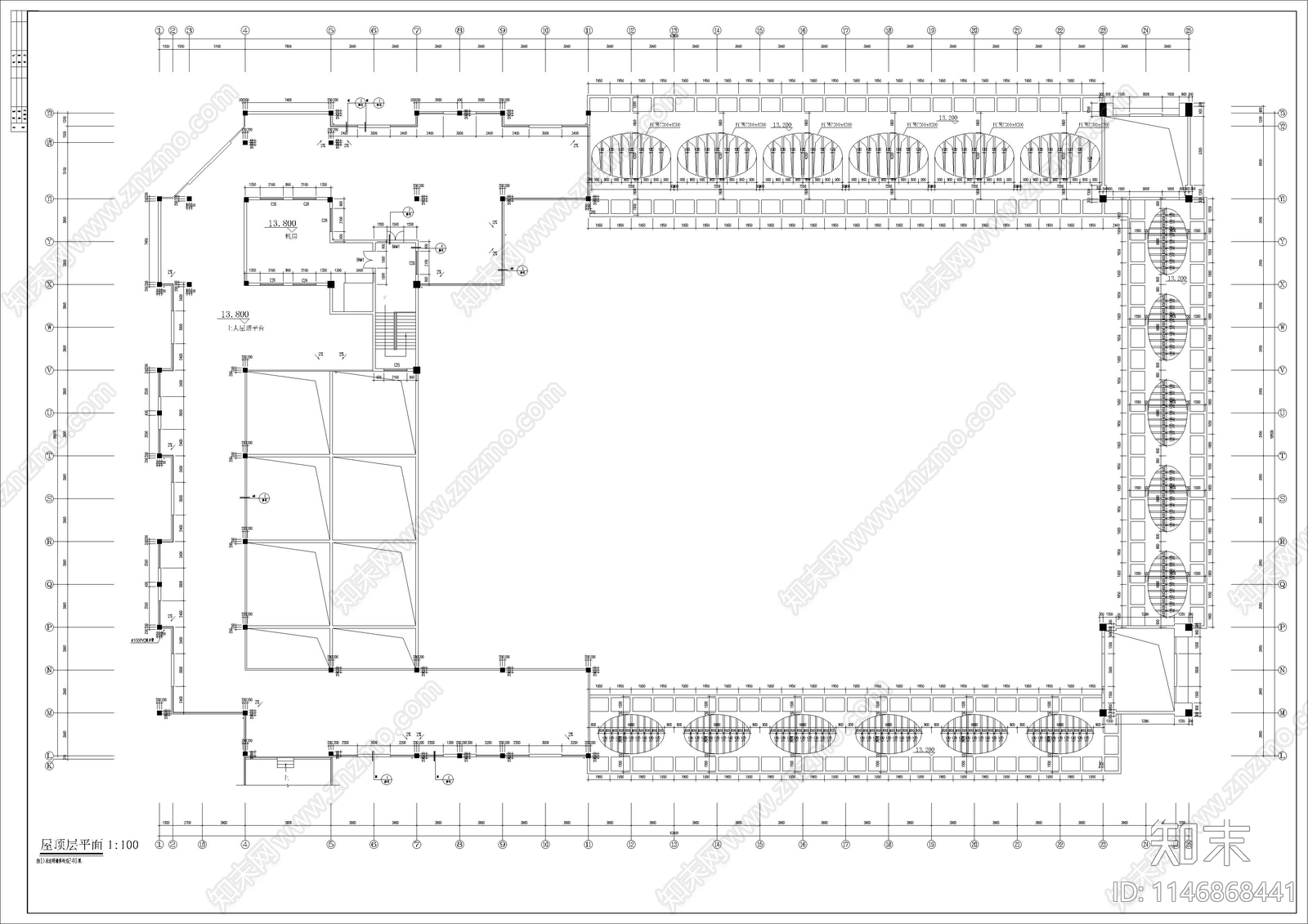 农贸市场建筑cad施工图下载【ID:1146868441】