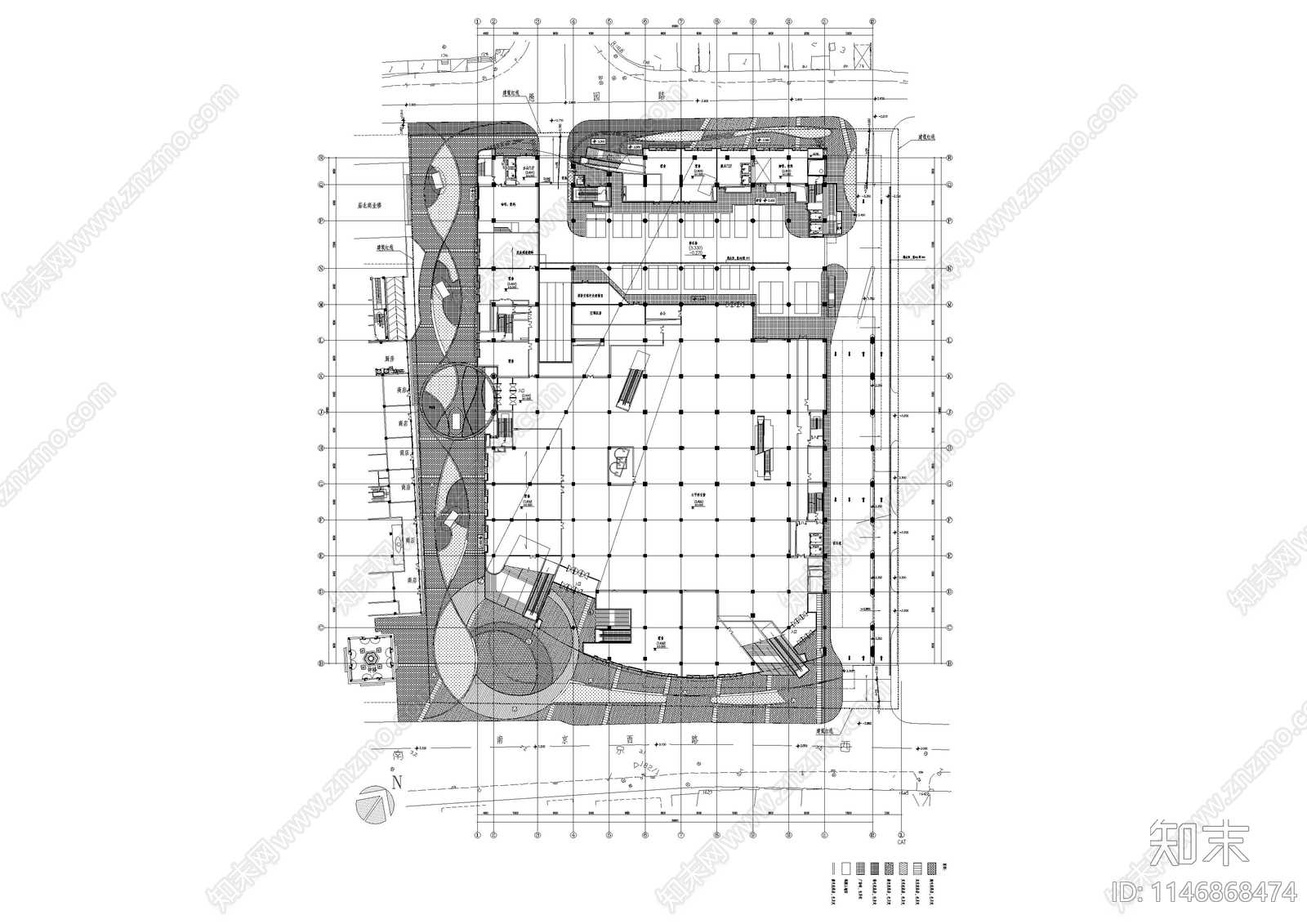 九层大型商场建筑cad施工图下载【ID:1146868474】