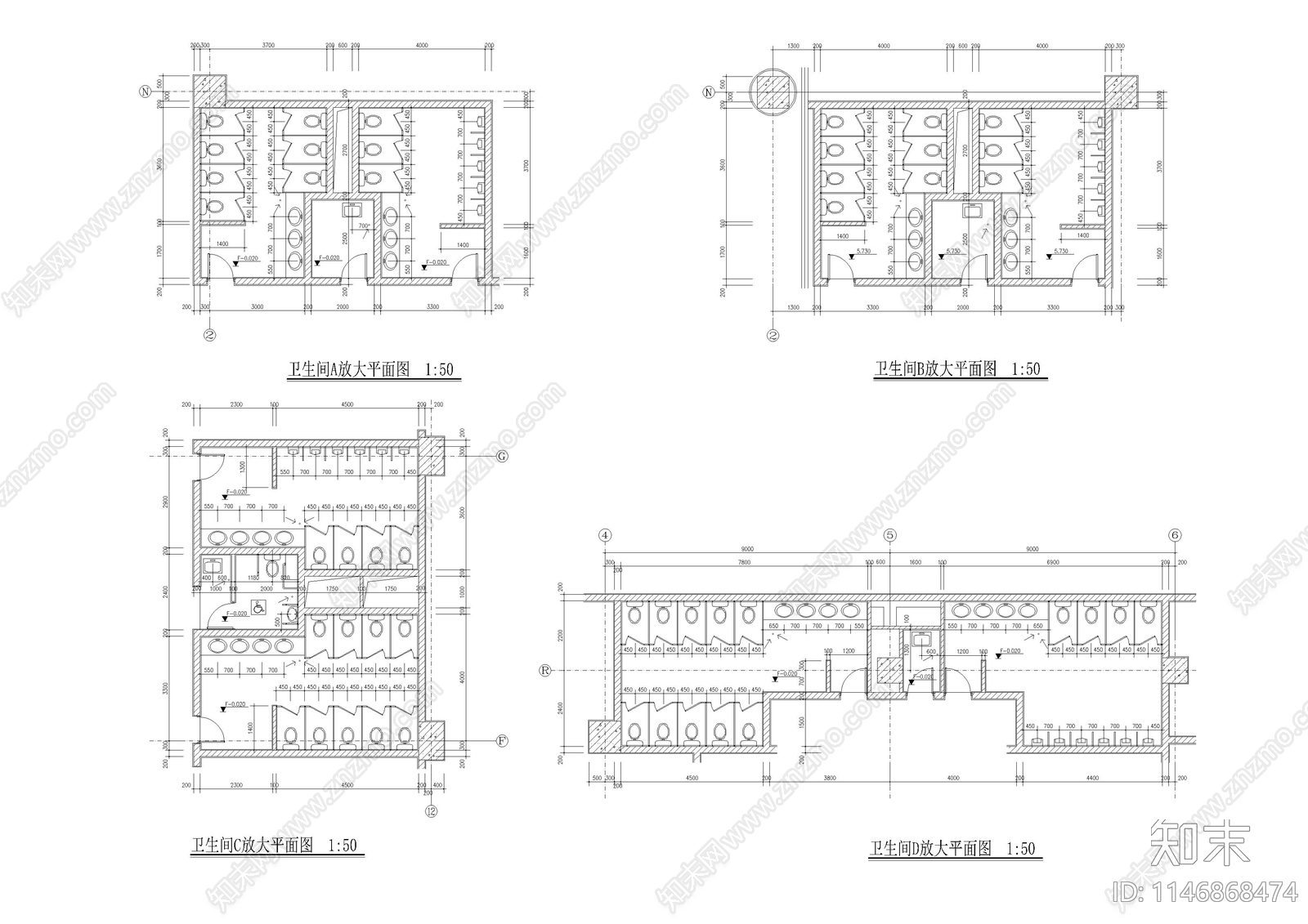 九层大型商场建筑cad施工图下载【ID:1146868474】