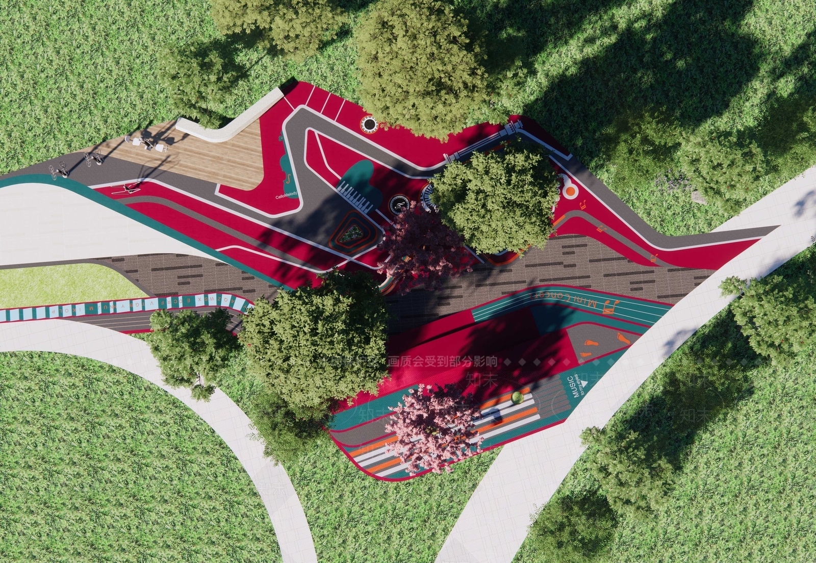 现代室外儿童活动区SU模型下载【ID:1146873069】