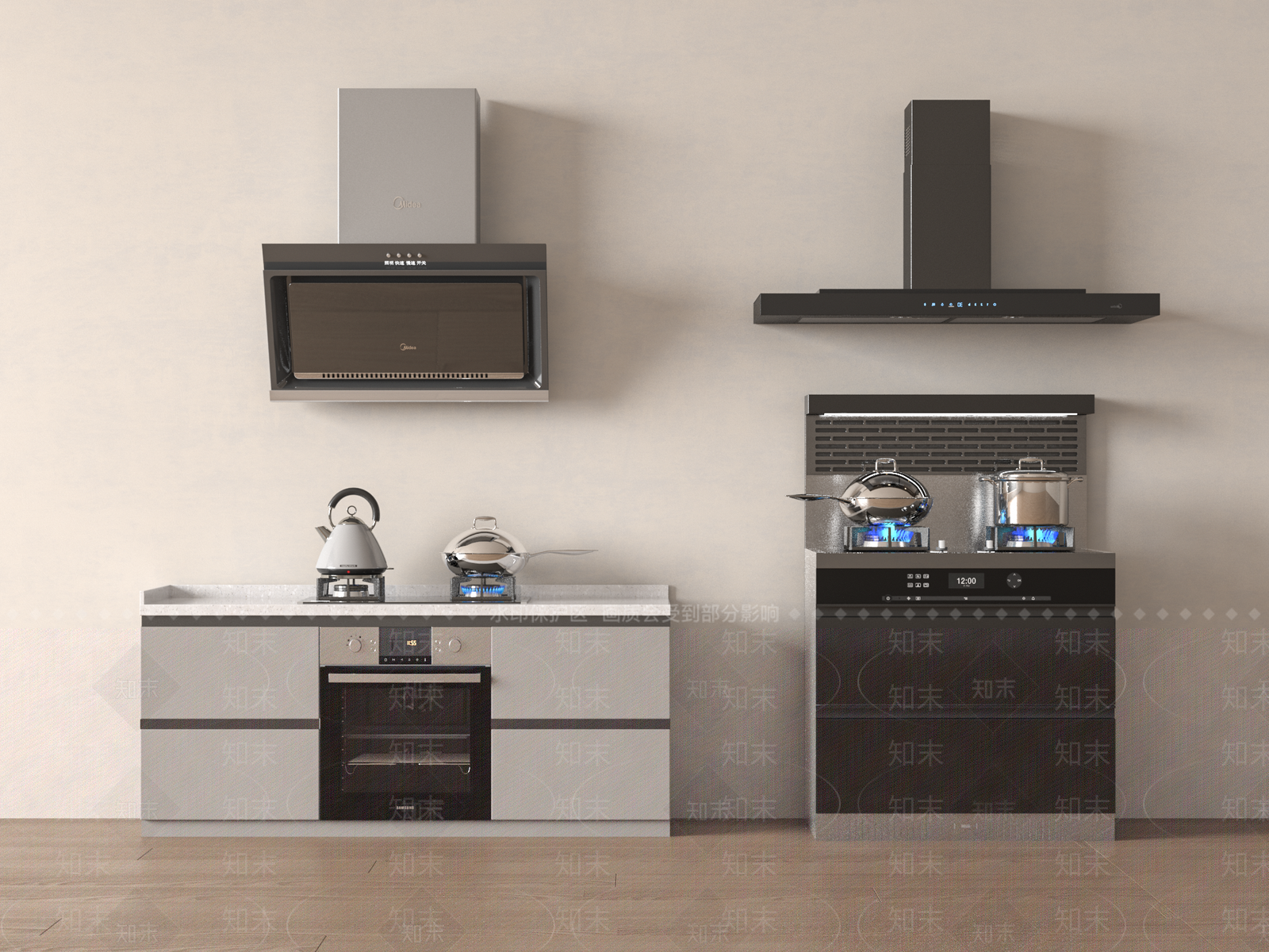 燃气灶油烟机3D模型下载【ID:1146873066】