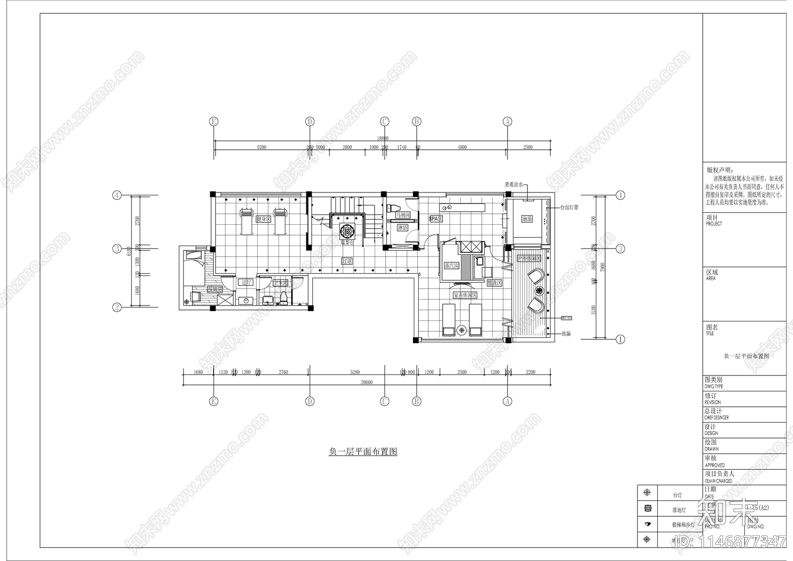 中式风格复式二层别墅cad施工图下载【ID:1146877347】