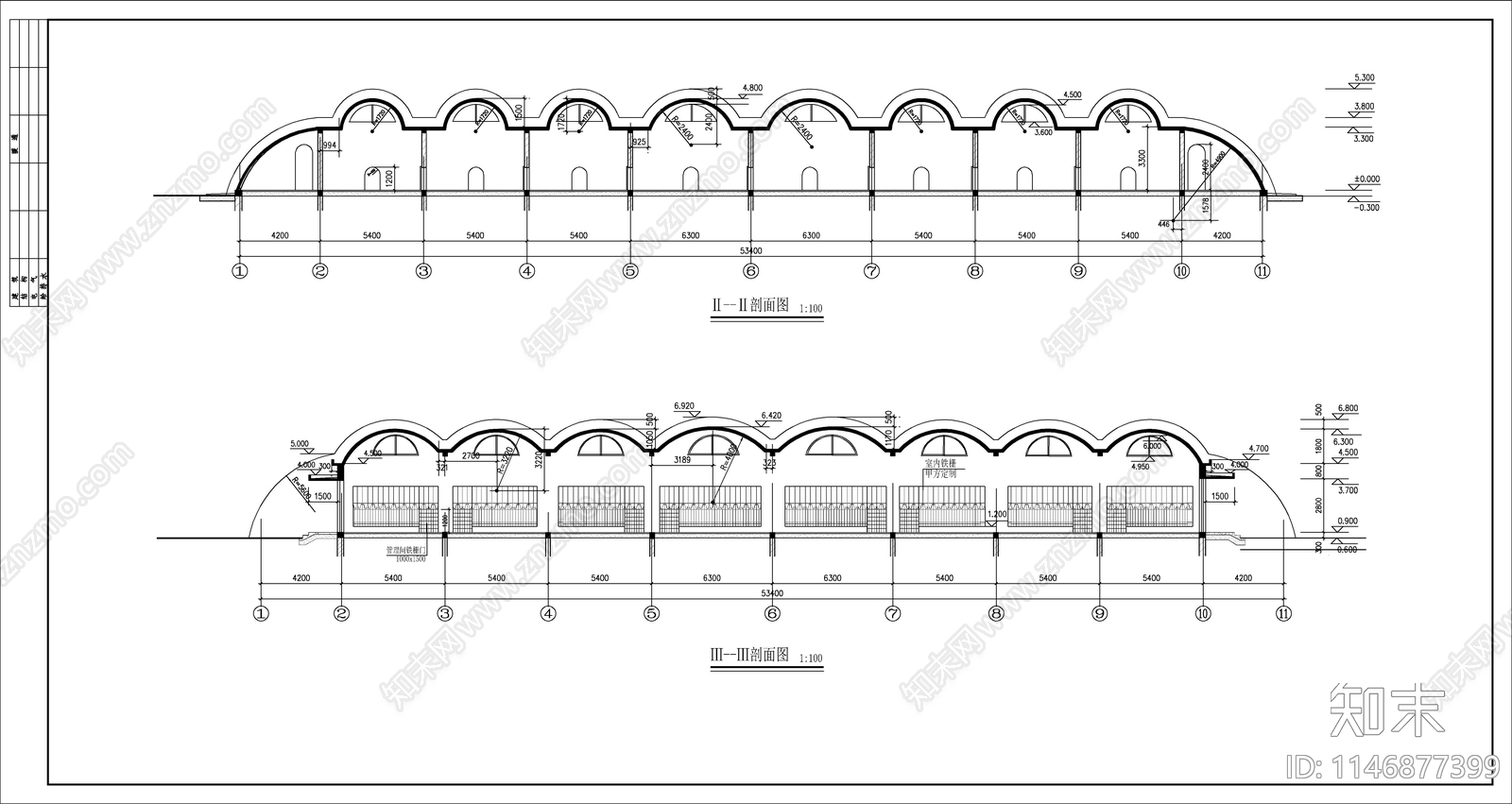 某山地动物园狮馆建筑cad施工图下载【ID:1146877399】