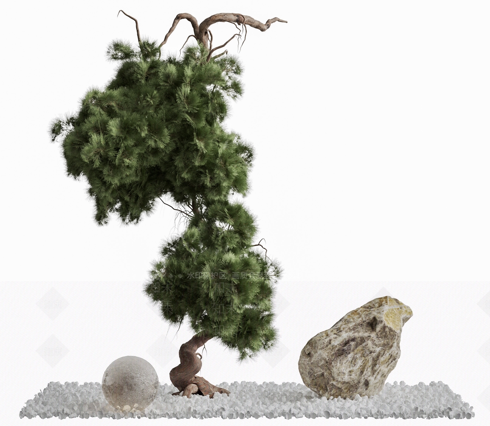 新中式松树SU模型下载【ID:1146878239】