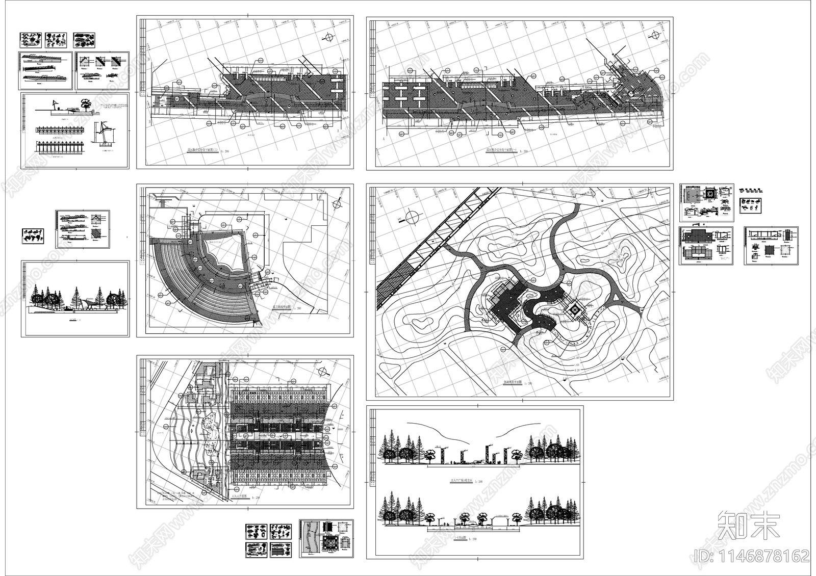 某市公园景观cad施工图下载【ID:1146878162】