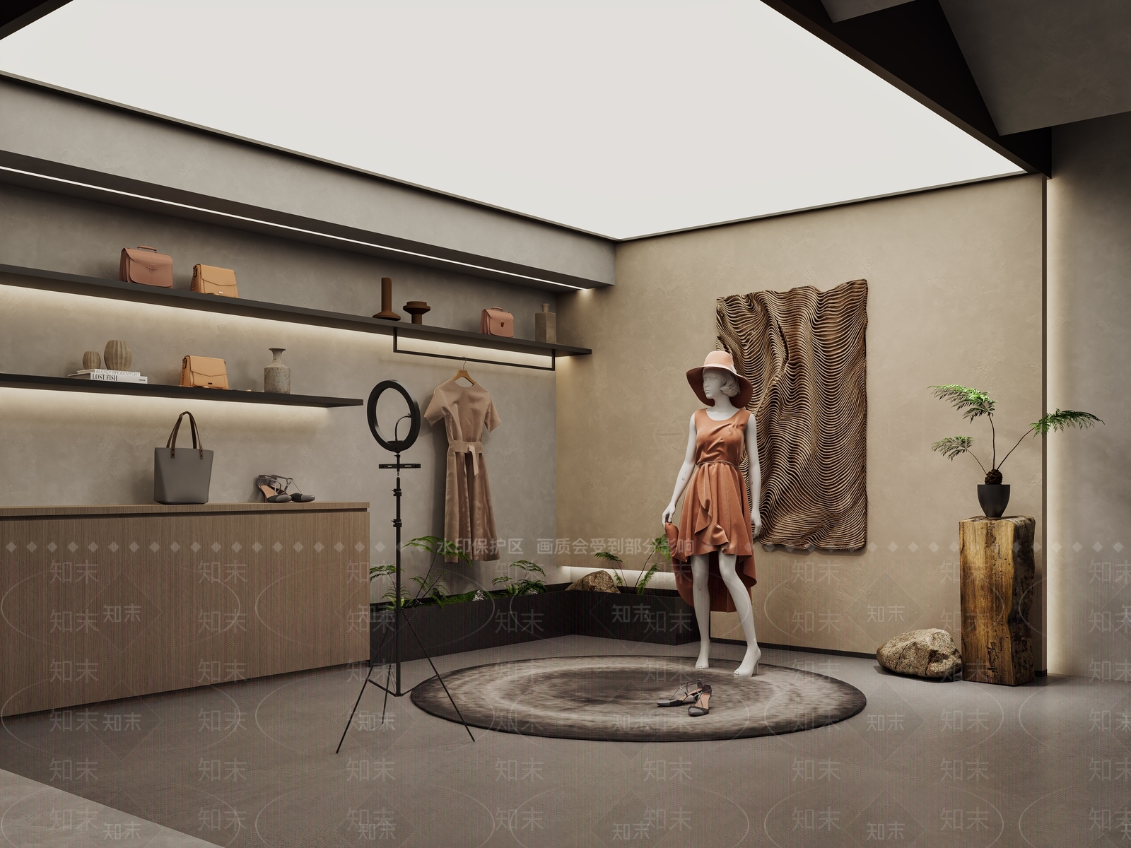 现代服装直播间3D模型下载【ID:1147040059】