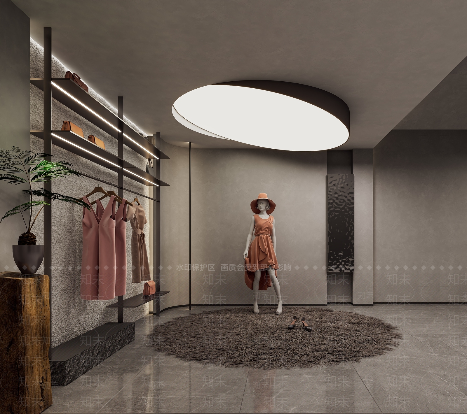 现代服装直播间3D模型下载【ID:1147040246】
