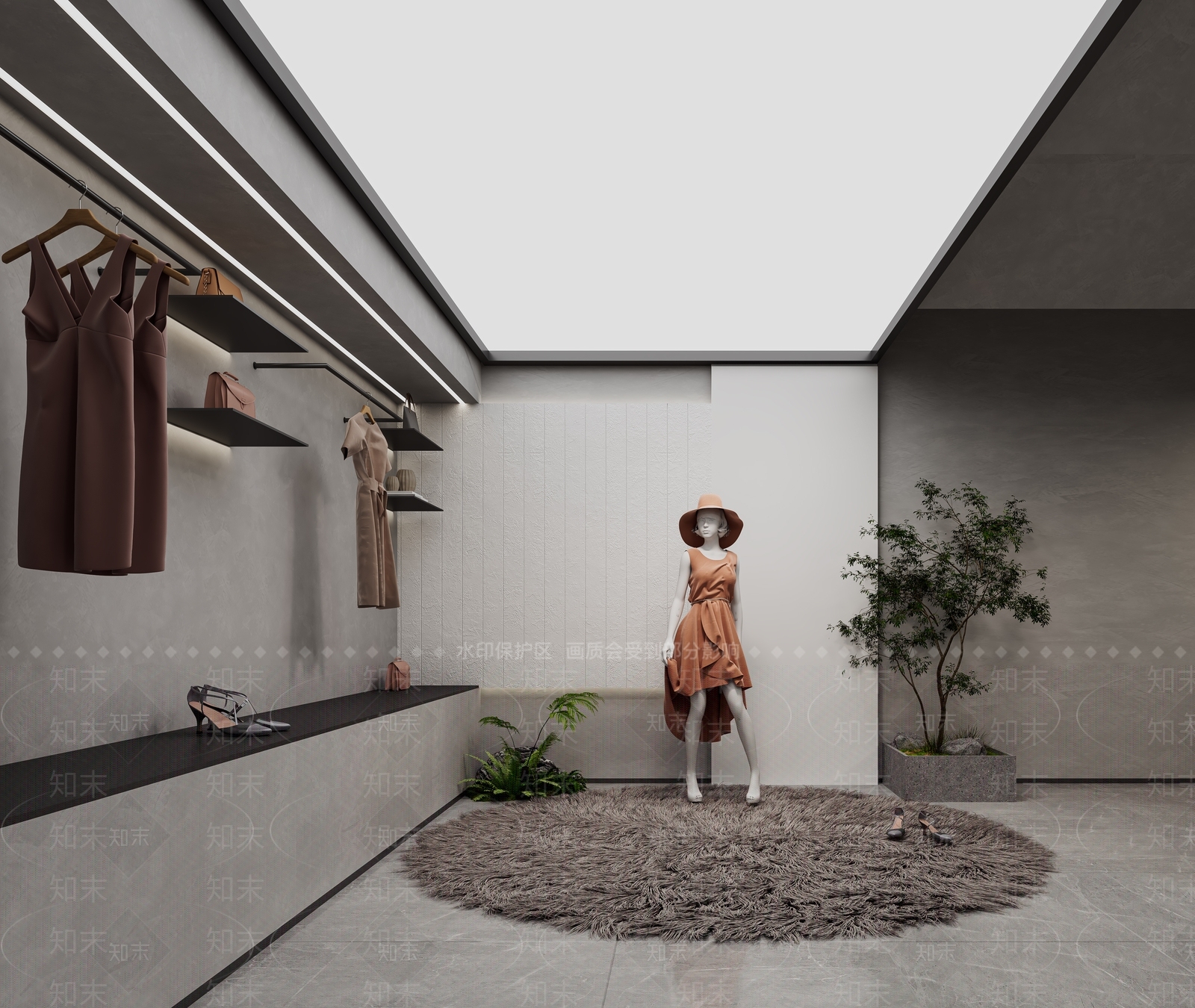 现代服装直播间3D模型下载【ID:1147040514】