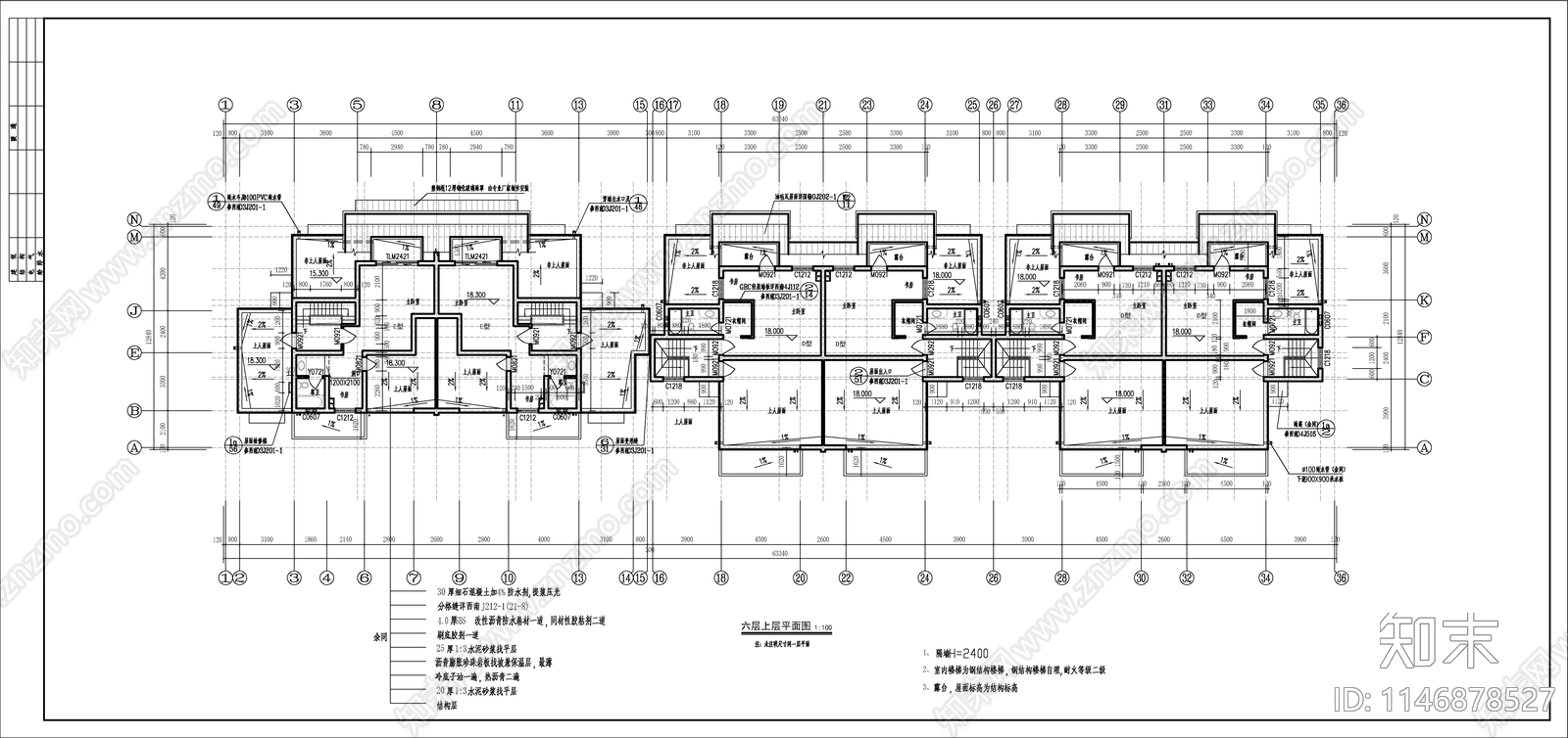 小高层住宅楼建筑cad施工图下载【ID:1146878527】