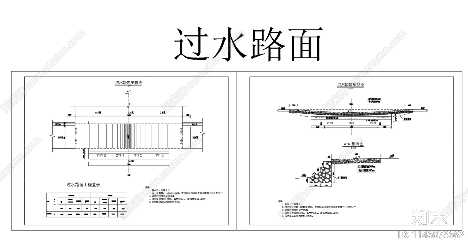 农村道路河流过水路面施工图下载【ID:1146878662】