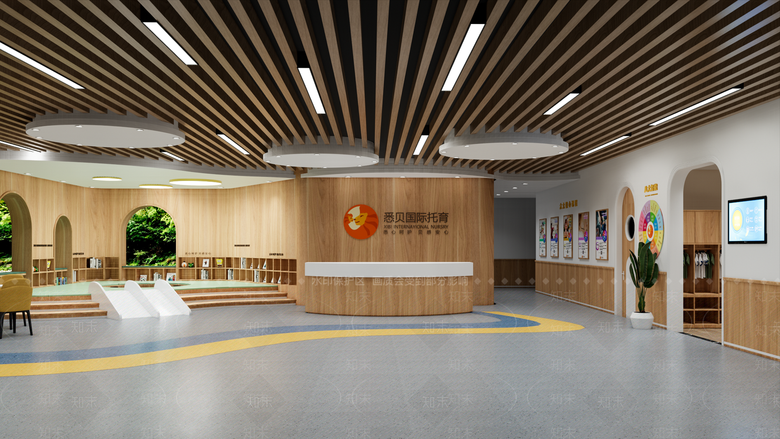现代幼儿园大厅SU模型下载【ID:1146882394】