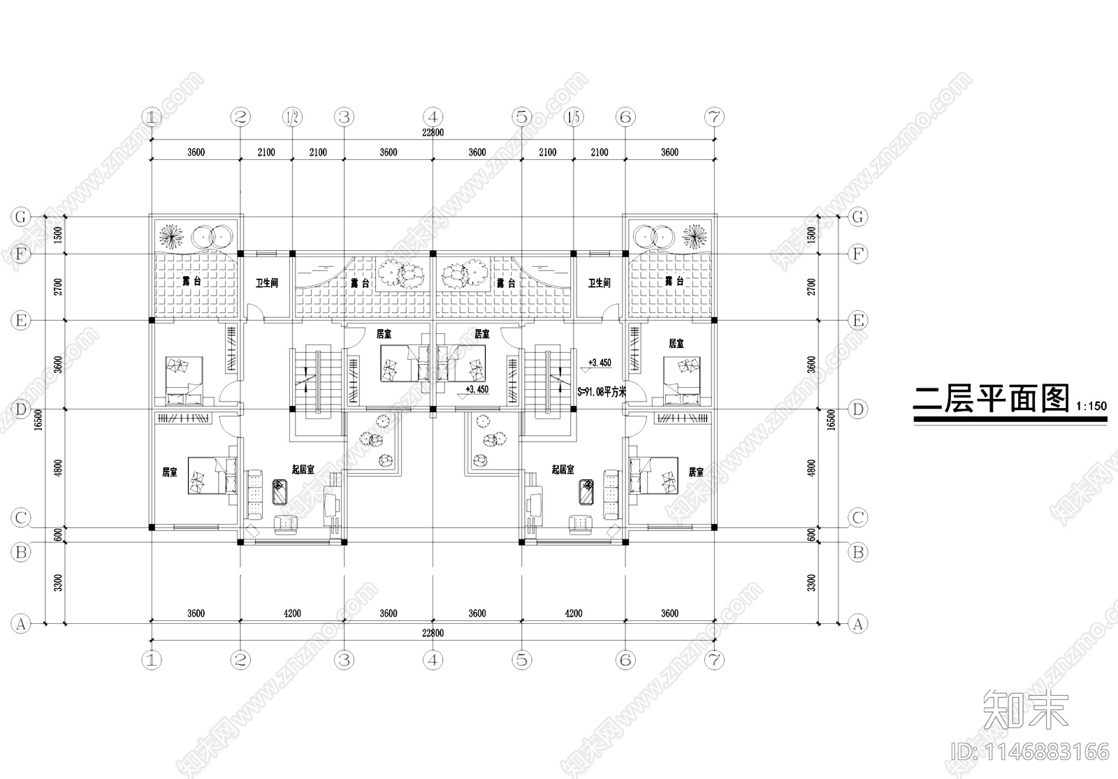 中式川南农村自建房居民住宅别墅建筑cad施工图下载【ID:1146883166】