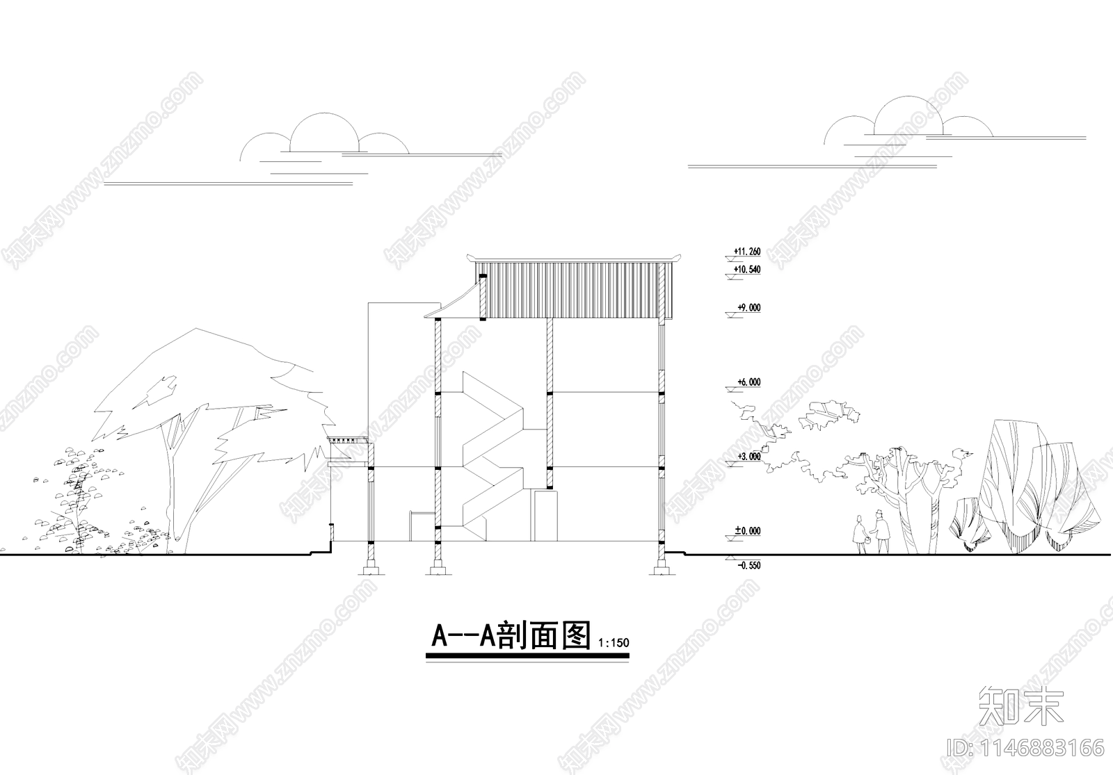 中式川南农村自建房居民住宅别墅建筑cad施工图下载【ID:1146883166】