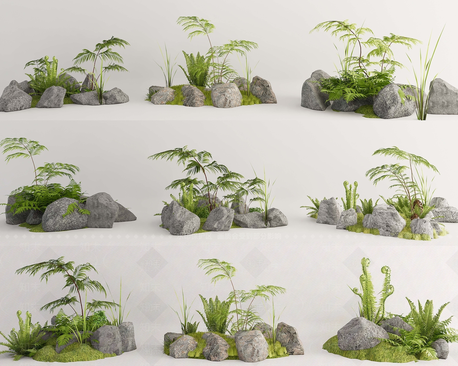 植物组合3D模型下载【ID:1147205798】