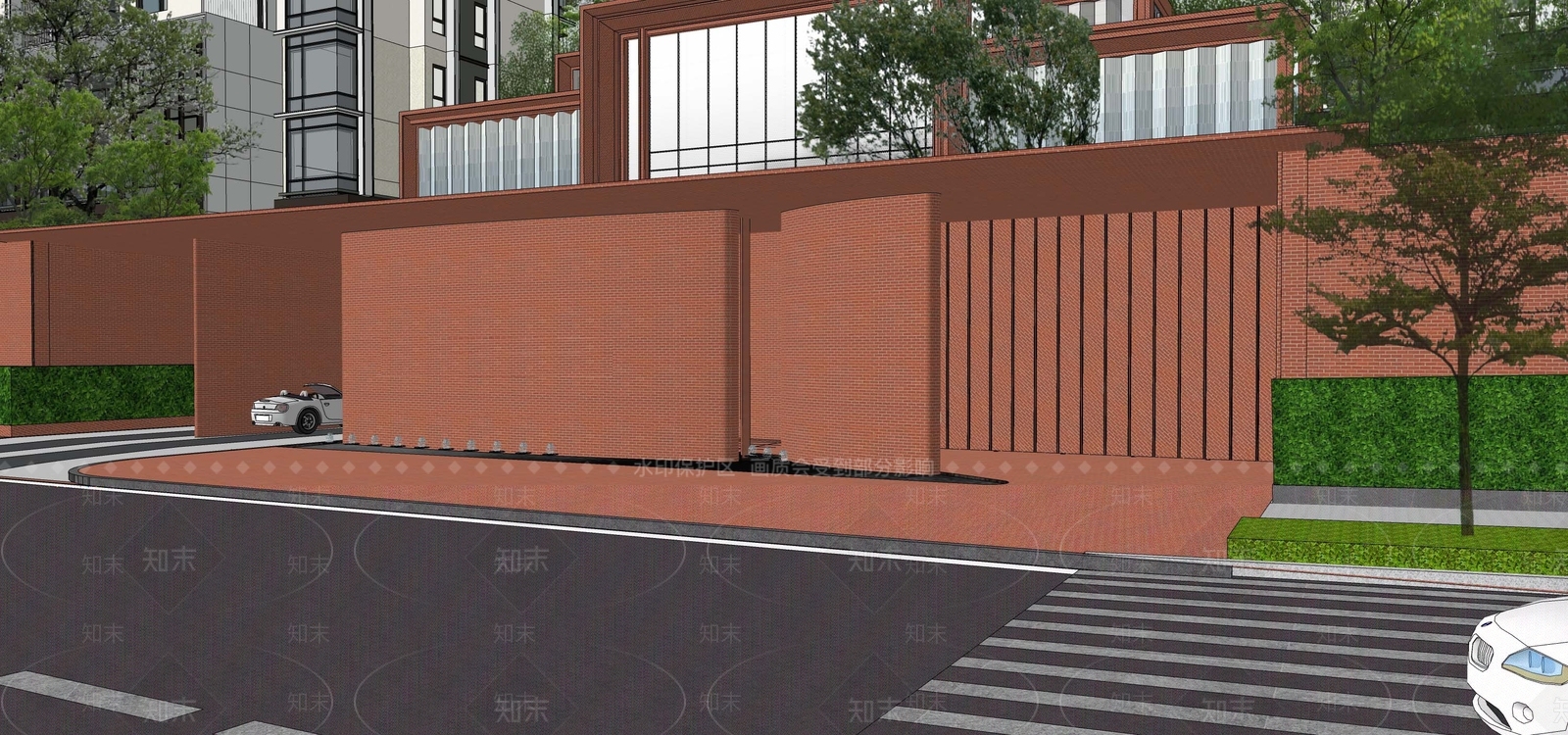 现代红砖艺术中心SU模型下载【ID:1146885745】