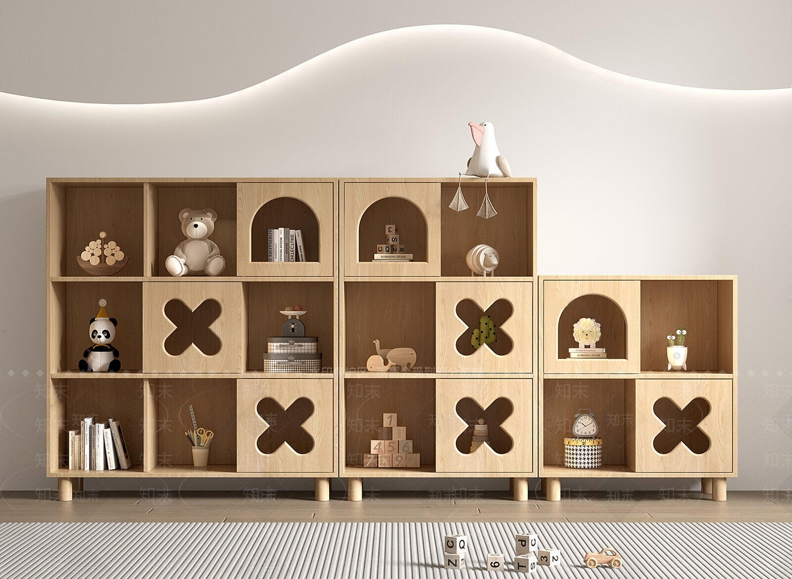 现代儿童书柜SU模型下载【ID:1146886049】