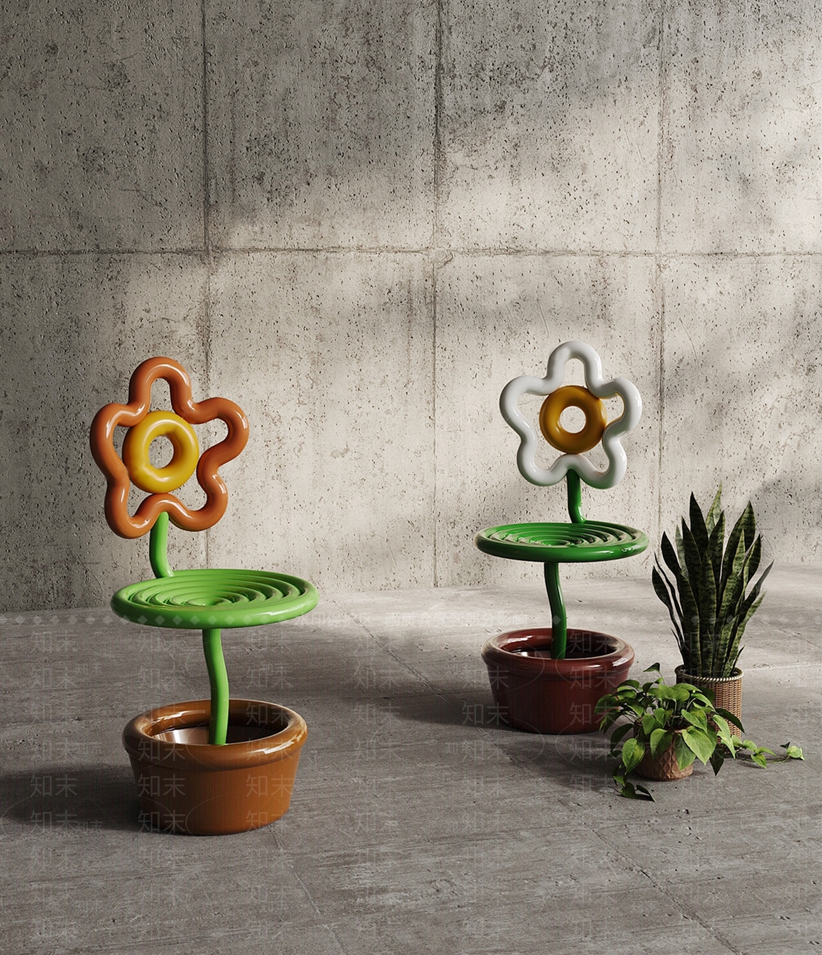现代花盆摆件SU模型下载【ID:1146886376】