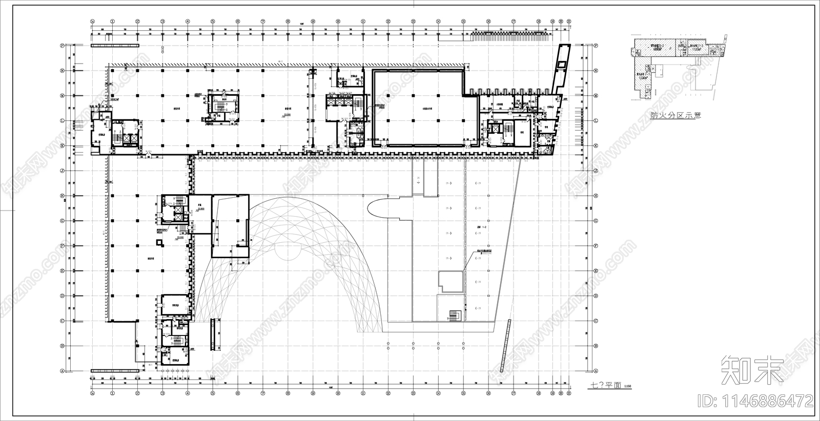 某大型图书馆建筑cad施工图下载【ID:1146886472】