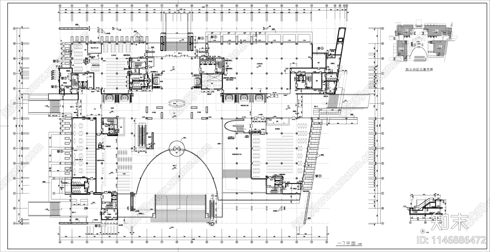 某大型图书馆建筑cad施工图下载【ID:1146886472】