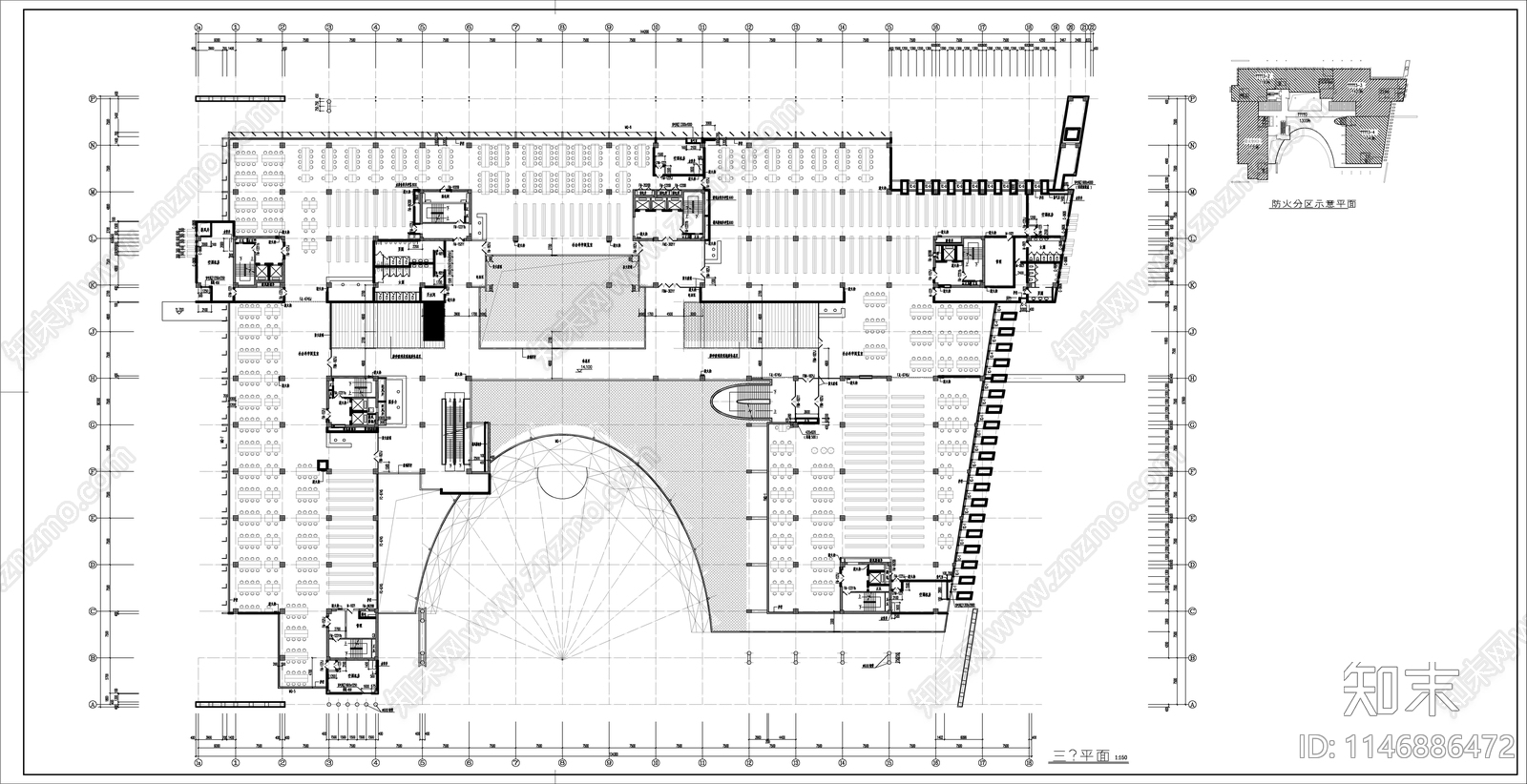 某大型图书馆建筑cad施工图下载【ID:1146886472】