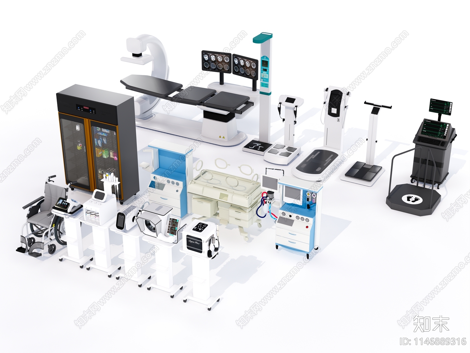 医疗设备器材组合SU模型下载【ID:1146889316】