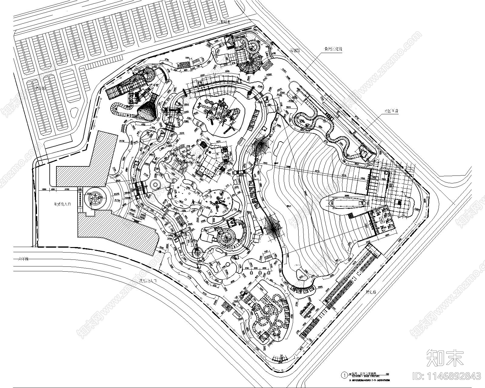 水上乐园景观cad施工图下载【ID:1146892843】