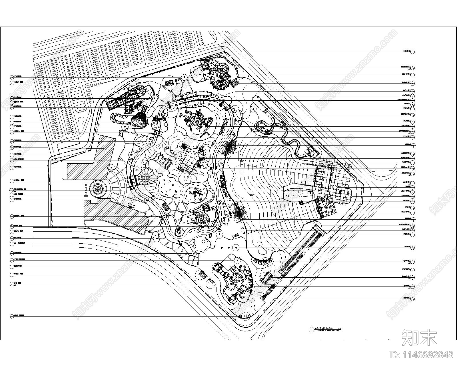 水上乐园景观cad施工图下载【ID:1146892843】