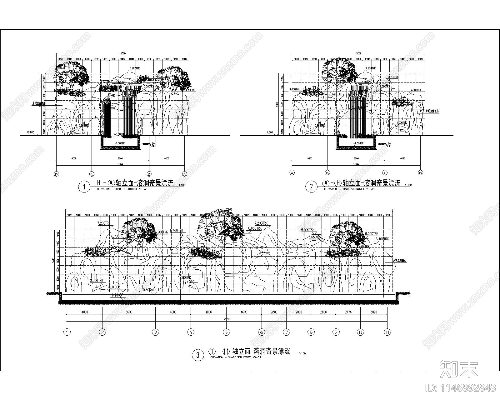 水上乐园景观cad施工图下载【ID:1146892843】