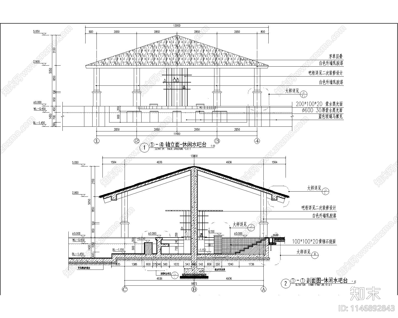 水上乐园景观cad施工图下载【ID:1146892843】