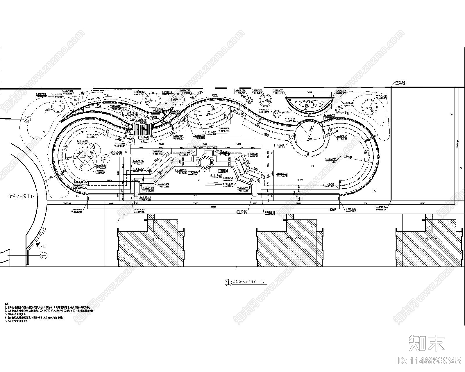 广州财政学院水景景观cad施工图下载【ID:1146893345】
