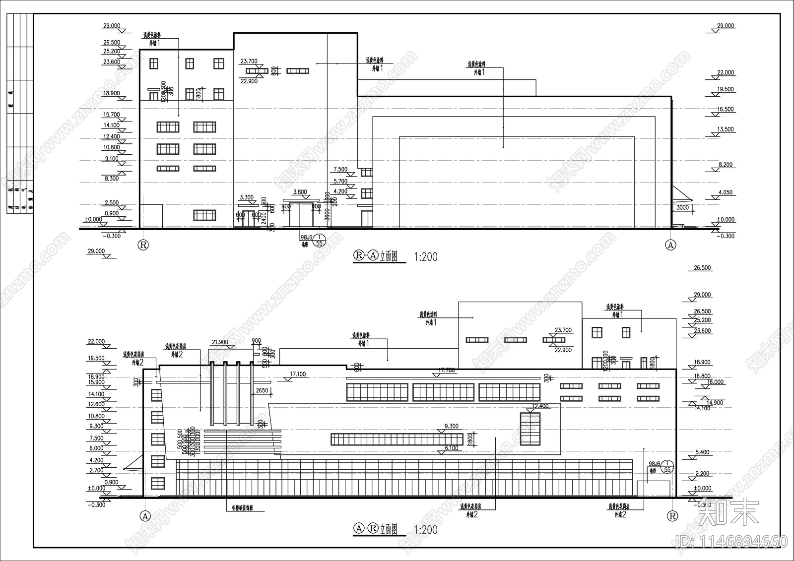 大型影剧院建筑cad施工图下载【ID:1146894660】