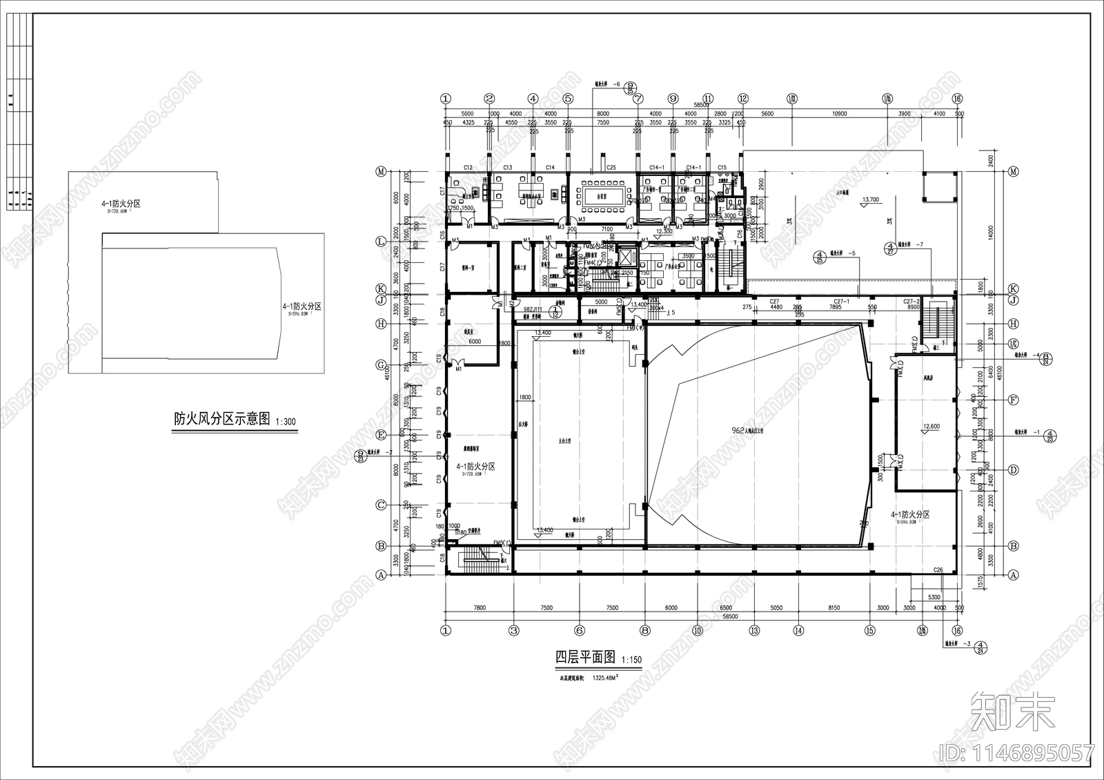 大中型影剧院建筑cad施工图下载【ID:1146895057】
