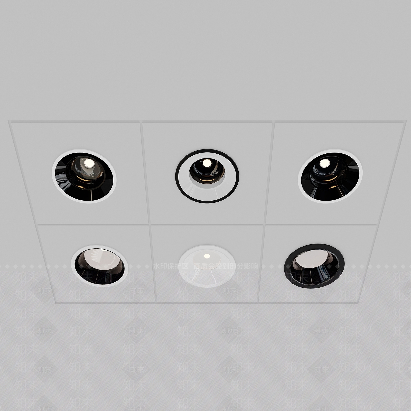 现代筒灯射灯3D模型下载【ID:1147860627】