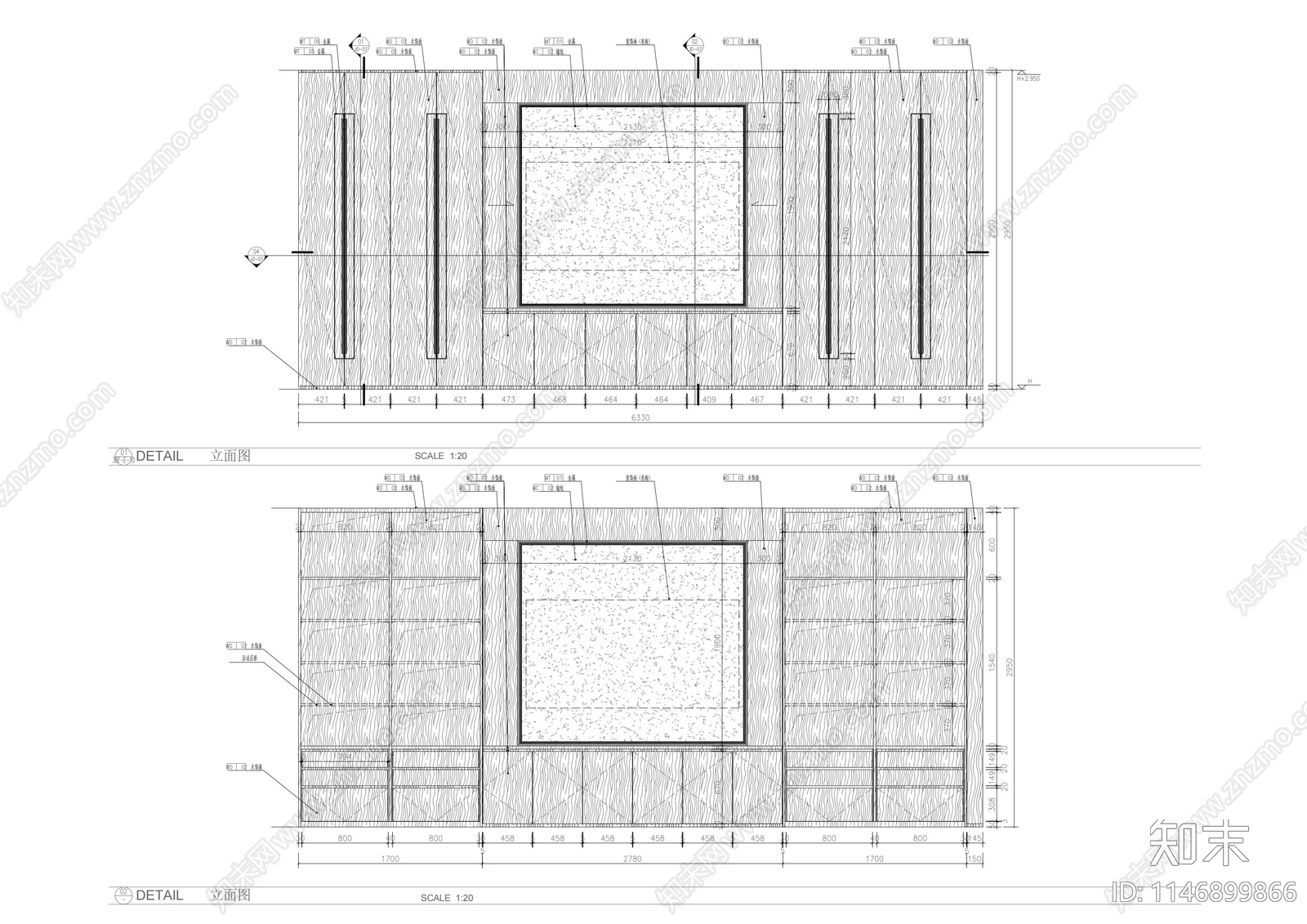 展示柜背景柜大样cad施工图下载【ID:1146899866】