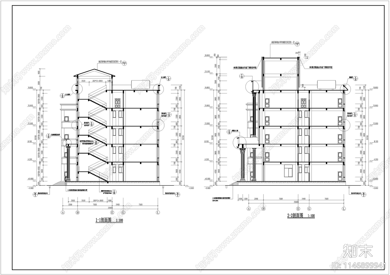 某卫生学校实验楼建筑cad施工图下载【ID:1146899941】