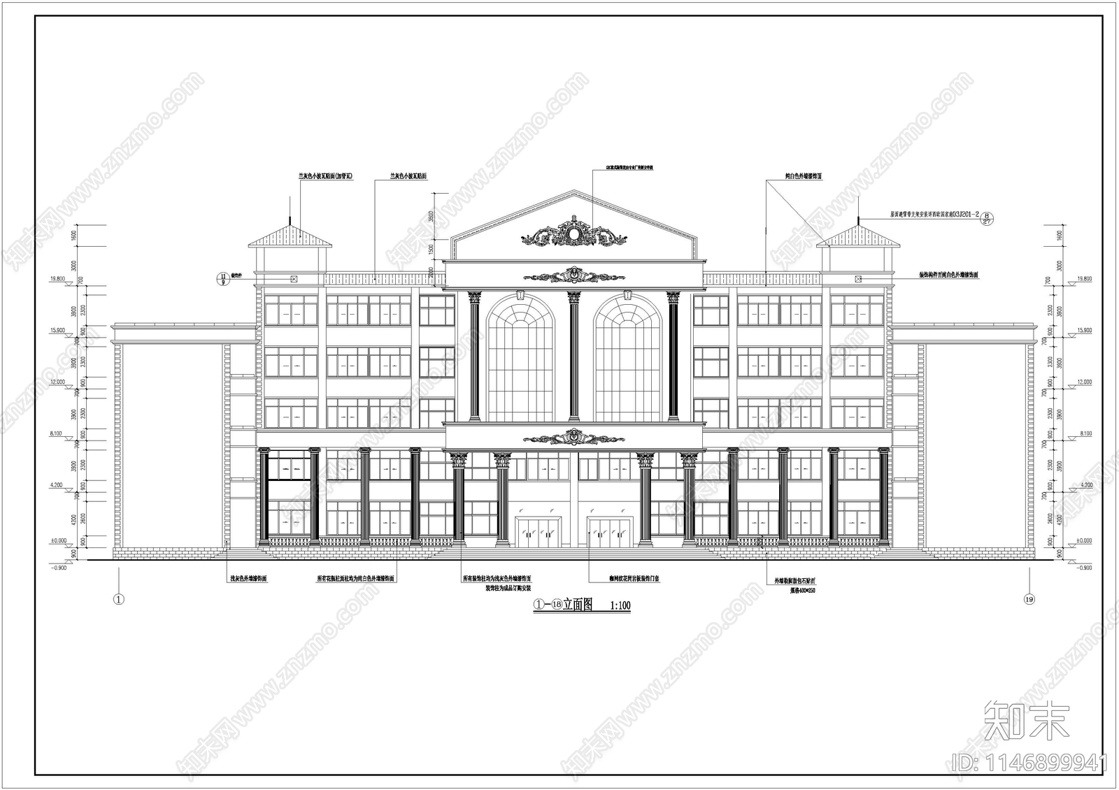 某卫生学校实验楼建筑cad施工图下载【ID:1146899941】