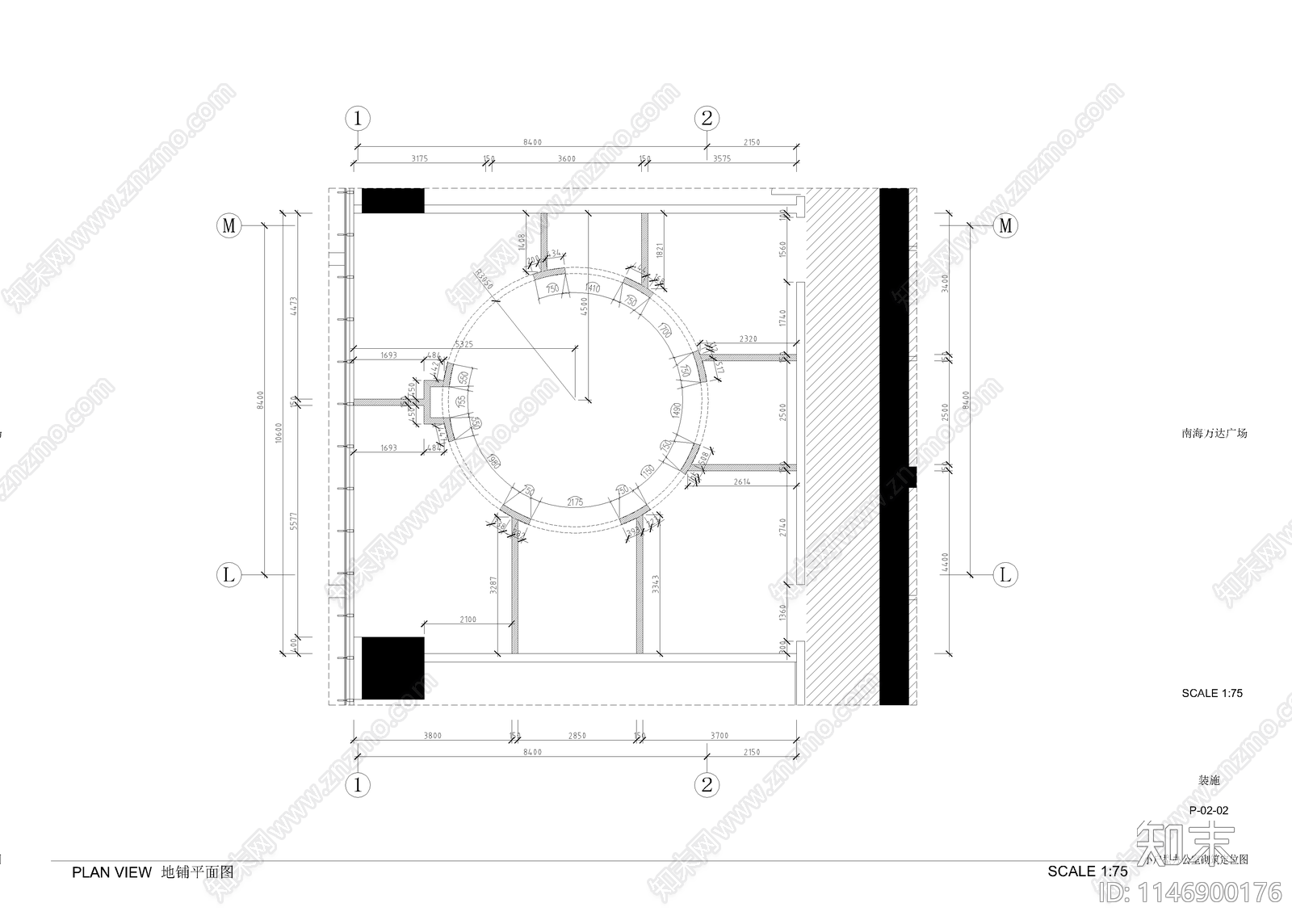 现代办公室装修室内cad施工图下载【ID:1146900176】